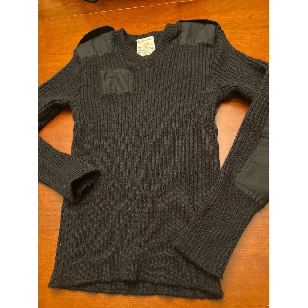 Brigade Quartermasters sweater men's 42 Woolly Pully black wool commando vintage